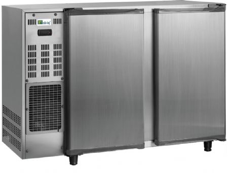 Arrière de bar inox 2 portes battantes pleines +1 / +10°C - 229L Arrière de bar inox 2 portes battantes pleines +1 / +10°C - 229L