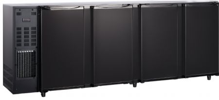Arrire de bar noir 4 portes pleines avec groupe - 622L