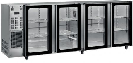 Arrire de bar inox 2 portes battantes vitres +1 / +10C - 622L