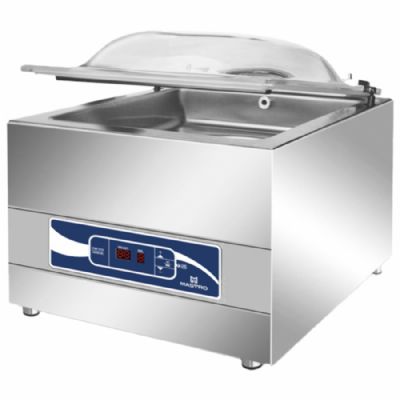 Machine sous vide à cloche inox de comptoir avec soudure 350 mm et 10 m³/h Machine sous vide à cloche inox de comptoir avec soudure 350 mm et 10 m³/h