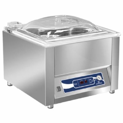 Machine sous vide à cloche inox de comptoir avec soudure 250 mm et 4 m³/h Machine sous vide à cloche inox de comptoir avec soudure 250 mm et 4 m³/h