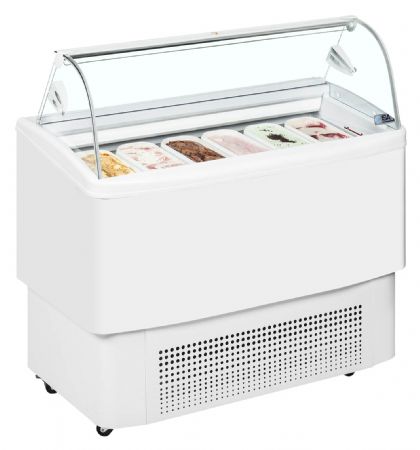 Vitrine réfrigérée de glacier ventilée 4 à 7 bacs -18 à -14 °C - Tefcold - FIJI 6