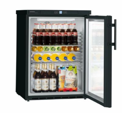 Réfrigérateur petit volume noir 1 porte vitrée - 148L Réfrigérateur petit volume noir 1 porte vitrée - 148L