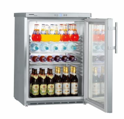 Réfrigérateur petit volume inox 1 porte vitrée - 148L Réfrigérateur petit volume inox 1 porte vitrée - 148L