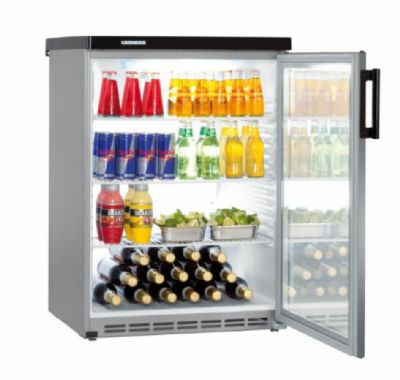 Réfrigérateur petit volume inox 1 porte vitrée - 171L Réfrigérateur petit volume inox 1 porte vitrée - 171L