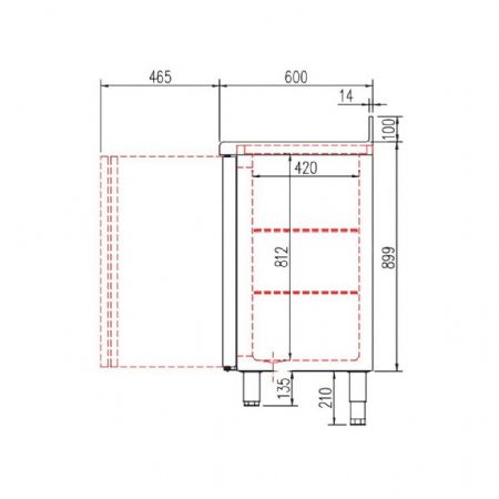 Arrière Bar 2 portes pleines et 2 tiroirs 325 L positif - Coreco - FMR-150