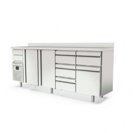 Arrière Bar 4 portes pleines et 2 tiroirs neutres capacité 684 L positif - Coreco - FMR-250