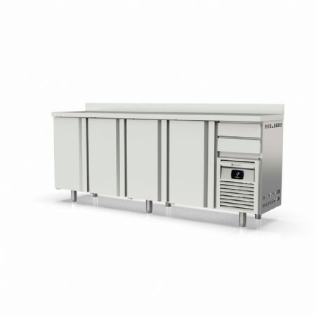 Arrière Bar 4 portes pleines et 2 tiroirs neutres capacité 684 L positif - Coreco - FMR-250