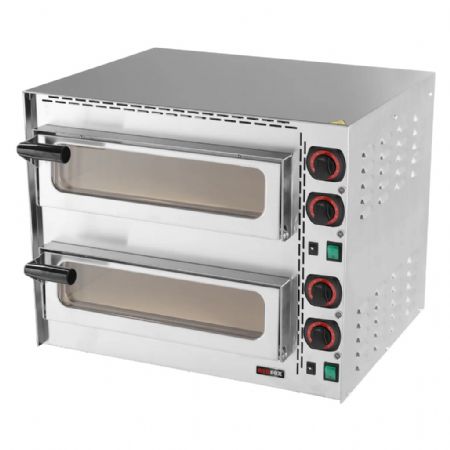 Four à pizza électrique de comptoir double étage capacité 2 pizzas Ø