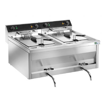 Friteuse à poser petite capacité Triphasé 9 L + 9 L - Afi-Collin-Lucy - FR996