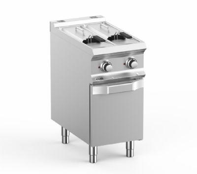 Friteuse lectrique sur armoire ferme 2 cuves de 7L - Profondeur 700mm