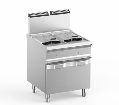 Friteuse gaz sur armoire 2 cuves de 14L - Profondeur 700mm