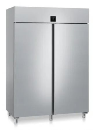 R�frigerateur inox GN2/1 avec 2 portes pleines et  6 tablettes -2/ +15�C - 1360L