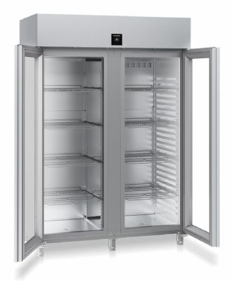Refrigrateur inox GN2/1 avec 2 portes pleines +1/ +15C - 1414L