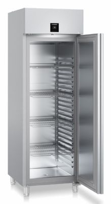 Refrigrateur inox GN2/1 avec 1 porte pleine et 4 tablettes -2/ +15C - 597L