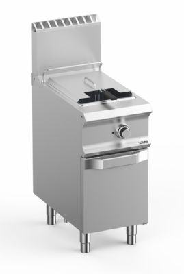 Friteuse gaz sur armoire 1 cuve 14L avec 1 panier - Profondeur 700mm