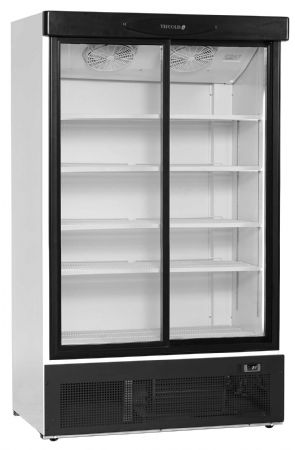 Refroidisseur de présentation 2 portes vitrées coulissantes Blanche positive - Tefcold - FS1202S