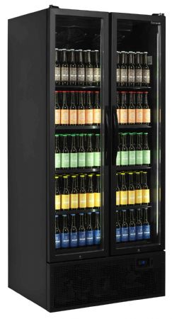 Vitrine réfrigérée noire 2 portes vitrées positive - Tefcold - FS890H BLACK