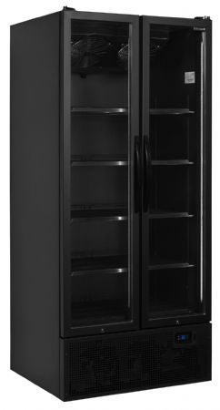 Vitrine réfrigérée noire 2 portes vitrées positive - Tefcold - FS890H BLACK
