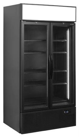 Vitrine réfrigérée noire 2 portes vitrées positive - Tefcold - FSC1000H BLACK