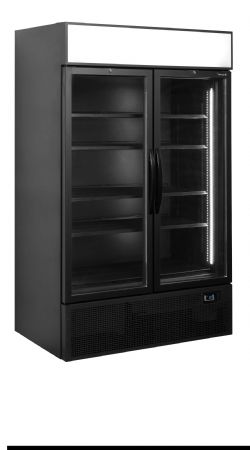 Vitrine réfrigérée noire 2 portes vitrées positive - Tefcold - FSC1200H BLACK