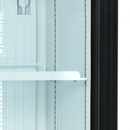 Armoire rfrigre  boissons blanche et noire avec 1 porte vitre cadre aluminium et canope 115 L - 435 x 505 x 2013 mm