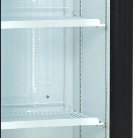 Armoire rfrigre  boissons blanche et noire avec 1 porte vitre cadre aluminium et canope 115 L - 435 x 505 x 2013 mm