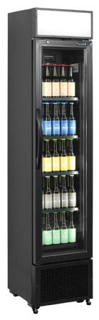 Réfrigérateur à boissons 1 porte vitrée noire positive - Tefcold - FSC175H BLACK