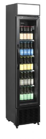 Rfrigrateur  boissons tout noir avec 1 porte vitre et canope 114 L - 435 x 505 x 2013 mm