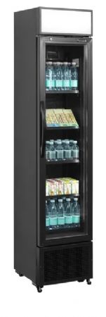 Rfrigrateur  boissons tout noir avec 1 porte vitre et canope 114 L - 435 x 505 x 2013 mm