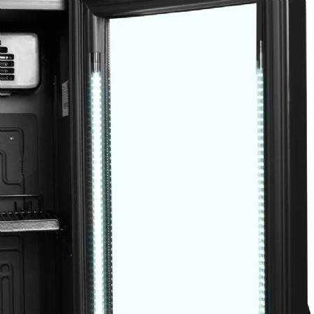 Rfrigrateur  boissons tout noir avec 1 porte vitre et canope 114 L - 435 x 505 x 2013 mm