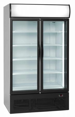 Réfrigérateur vitré 2 portes vitrées blanche positive - Tefcold - FSC1950H