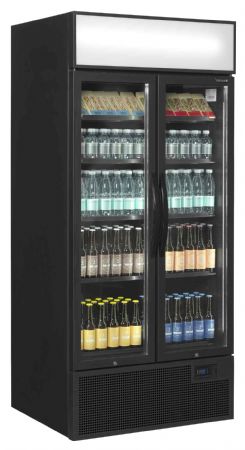 Vitrine réfrigérée noire 2 portes vitrées positive - Tefcold - FSC891H Black
