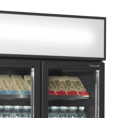 Vitrine réfrigérée noire 2 portes vitrées positive - Tefcold - FSC891H Black