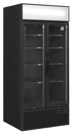Vitrine réfrigérée noire 2 portes vitrées positive - Tefcold - FSC891H Black