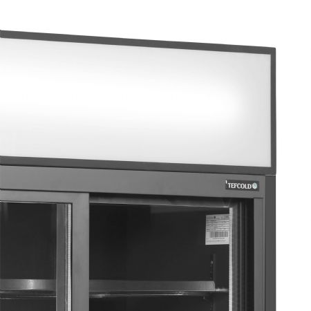 Vitrine murale de supermarché réfrigérée noire 2 portes vitrées coulissantes - Tefcold - FSC891S Black