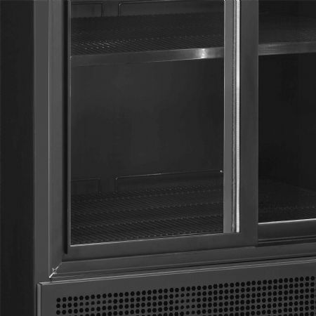 Vitrine murale de supermarché réfrigérée noire 2 portes vitrées coulissantes - Tefcold - FSC891S Black