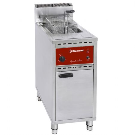 Friteuse professionnelle gaz sur meuble - 1 cuve 16 litres - robinet de vidange - Diamond