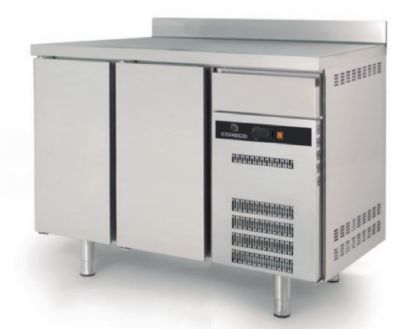 Arrire bar inox positif avec 2 portes pleines battantes - 1495x600x1040 mm