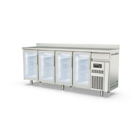 Table desserte réfrigérée positive 4 portes vitrées tiroir neutre et dosseret 100 mm capacité 684 L - Coreco - FSRV-250-S Table desserte réfrigérée positive 4 portes vitrées tiroir neutre et dosseret 100 mm capacité 684 L - Coreco - FSRV-250-S