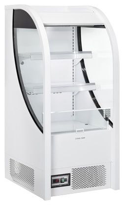 Vitrine réfrigérée libre-service blanche positive 180 L ouverte en façade - Coolhead - FT 188