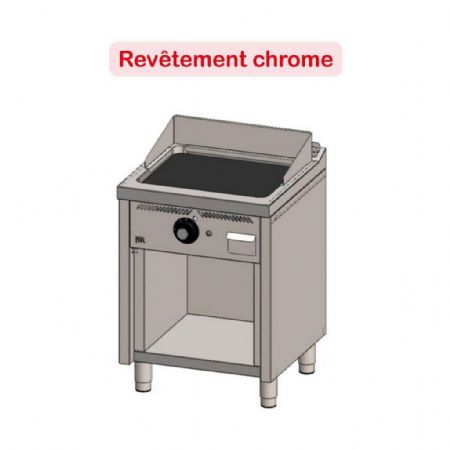 Plaque à snacker pro profondeur 600 Gaz sur meuble surface lisse 12 kW - Hr Fainca - FT6006ECR