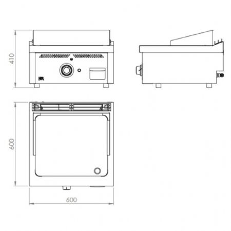 Plaque à snacker pro profondeur 600 Gaz à poser surface lisse 12 kW - Hr Fainca - FT6006S