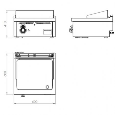 Plaque à snacker pro profondeur 600 Gaz à poser surface lisse 12 kW - Hr Fainca - FT6006SCR