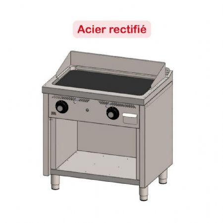 Plaque à snacker pro profondeur 600 Gaz sur meuble 18 kW - Hr Fainca - FT6008E