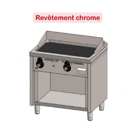 Plaque à snacker pro profondeur 600 Gaz sur meuble 18 kW - Hr Fainca - FT6008ECR