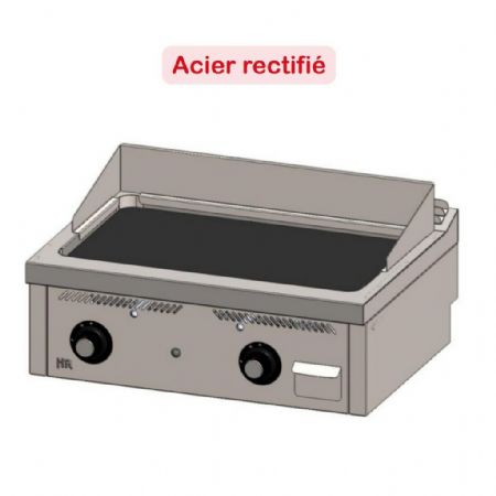 Plaque à snacker pro profondeur 600 Gaz à poser surface lisse 18 kW - Hr Fainca - FT6008S