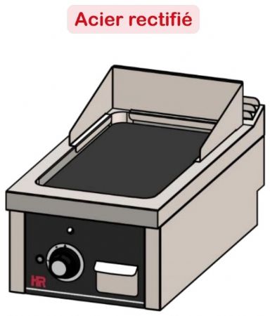 Plaque à snacker de table professionnelle à gaz en acier rectifié 5,5 kW - 400x750x410 mm