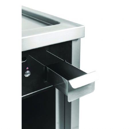 Plaque à snacker de table professionnelle à gaz chromée 5,5 kW - 400x750x410 mm