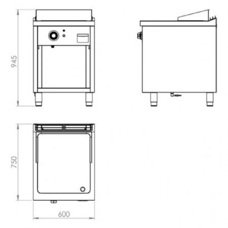 Plaque à snacker pro profondeur 750 Gaz 16 kW - Hr Fainca - FT7506E
